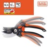 Sécateur de jardin 19.5cm Lame acier haute qualité Revetement anti-adhésif Coupe 13mm Black et Decker