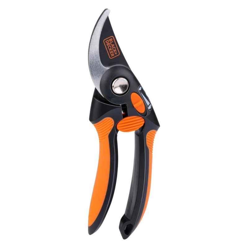 Sécateur de jardin 19.5cm Lame acier haute qualité Revetement anti-adhésif Coupe 13mm Black et Decker