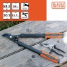 Pack 2 outils Coupe Branches 53,3 cm + Sécateur de Jardin 20,3 cm Outillage Jardinage Black et Decker