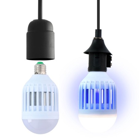 Lampe led anti moustique Insectes volants 2en1 Ampoule LED vissable douille standard E27 GRUNDIG