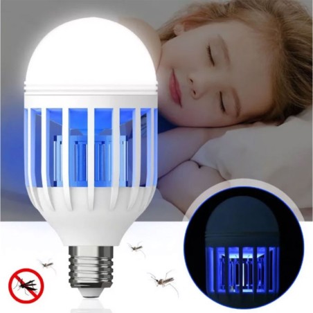 Lampe led anti moustique Insectes volants 2en1 Ampoule LED vissable douille standard E27 GRUNDIG