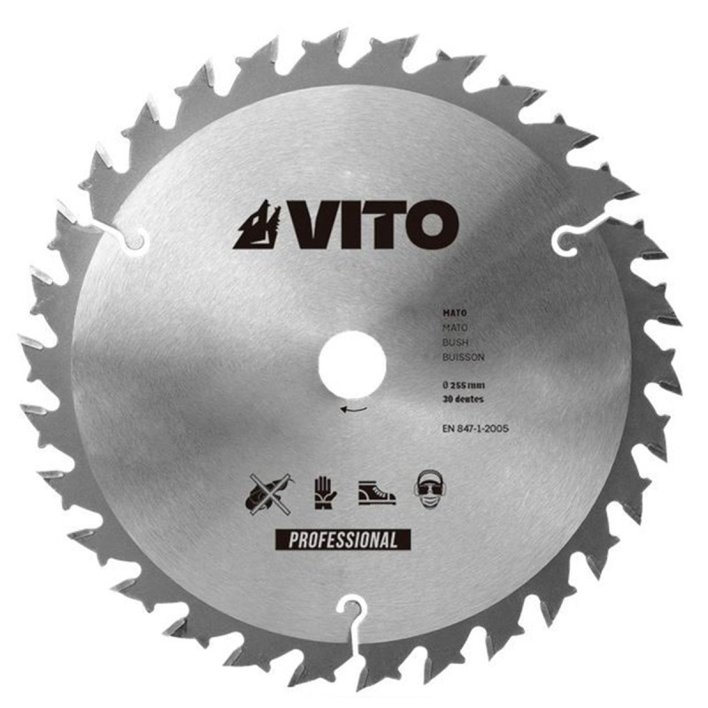Lame de coupe pour débroussailleuse 30 dents Ø255mm au Carbure Alesage 25.4 VITO