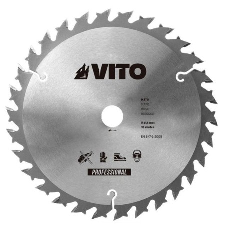 Lame de coupe pour débroussailleuse 30 dents Ø255mm au Carbure Alesage 25.4 VITO