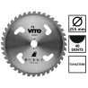 Lame de coupe pour débroussailleuse 40 dents Diam 255mm au Carbure Alesage 25.4 VITO