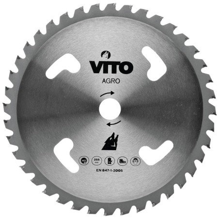Lame de coupe pour débroussailleuse 40 dents Diam 255mm au Carbure Alesage 25.4 VITO