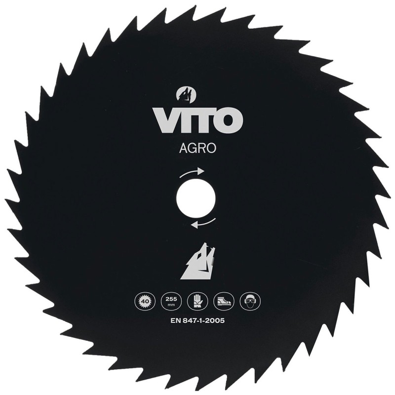 Lame de Coupe pour Débroussailleuse 40 dents Diam 255mm Alesage 25.4 VITO