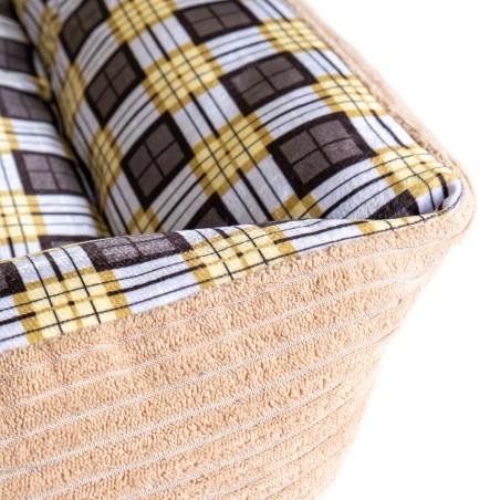 Panier pour Chien et Chat BEIGE Coussin Anti Stress Chiot Lit Confortable Lavable KZ GARDEN