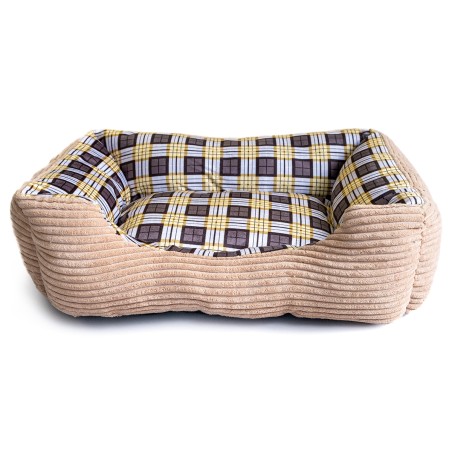 Panier pour Chien et Chat BEIGE Coussin Anti Stress Chiot Lit Confortable Lavable KZ GARDEN