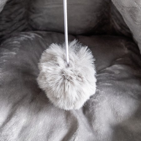 Panier pour chat avec Coussin Lavable Niche avec balle Grotte Cabane Rembourrée Douillet KZ GARDEN