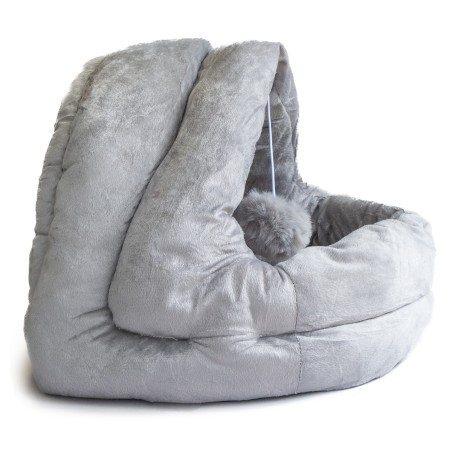 Panier pour chat avec Coussin Lavable Niche avec balle Grotte Cabane Rembourrée Douillet KZ GARDEN