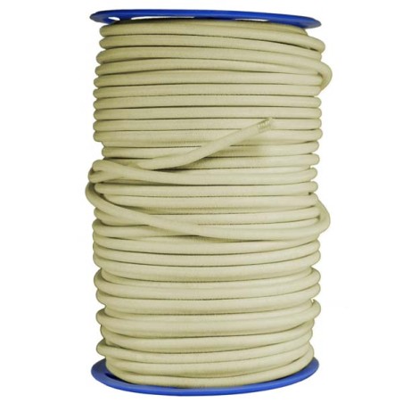 Sandow élastique Diamètre 9 mm 10 mètres Tendeur Couleur Ivoire Fixation Baches