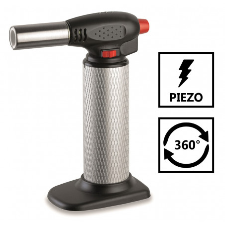 Chalumeau de cuisine Professionnel à gaz Torche gaz rechargeable Utilisation 360° Allumage piezo KEMPER