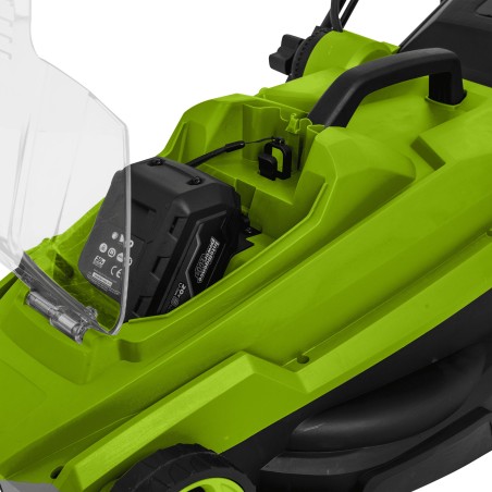 Tondeuse à gazon 20V - 2 Batteries lithium 2.0Ah Chargeur double Bac 30L Gazon 300m2 VITO
