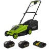 Tondeuse à gazon 20V + 2 Batteries lithium 4.0Ah Chargeur double Bac 30L Gazon 500m2 VITO