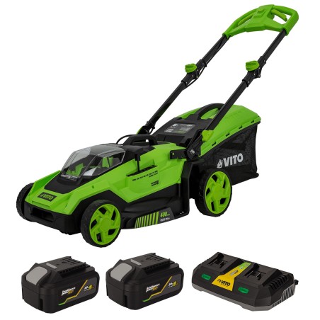Tondeuse à gazon 40V -2 Batteries lithium 4.0Ah Chargeur Double Moteur Brushless 600m2 VITO