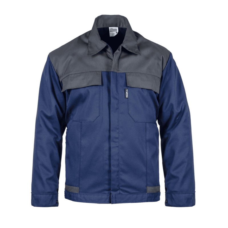 Blouson de travail Bleu marine Gris Taille L Veste Polyester / Coton 4 poches VITO