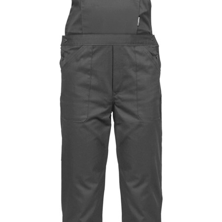 Salopette de travail Gris Noir Taille 42 Polyester / Coton 7 poches Sangles épaules reglables VITO