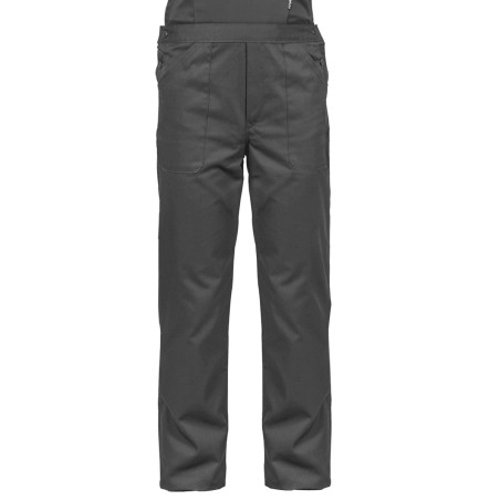 Salopette de travail Gris Noir Taille 40 Polyester / Coton 7 poches Sangles épaules reglables VITO