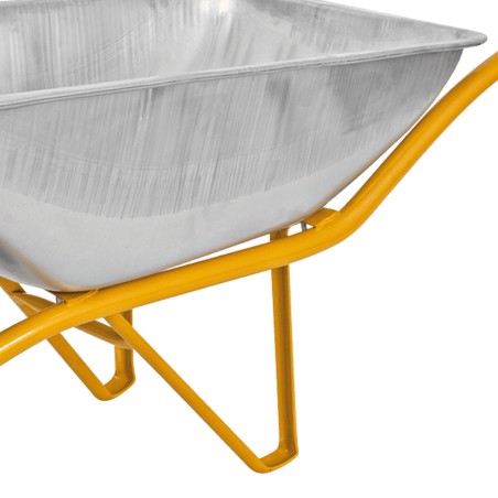 Brouette de chantier 85 Litres Galvanisée Caisse carrée Roues gonflées VITO