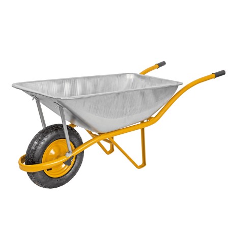 Brouette de chantier 85 Litres Galvanisée Caisse carrée Roues gonflées VITO
