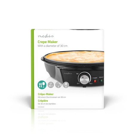 Crêpière électrique 1200W Ø30 cm Machine à crêpes Métal revêtement anti-adhésif NEDIS