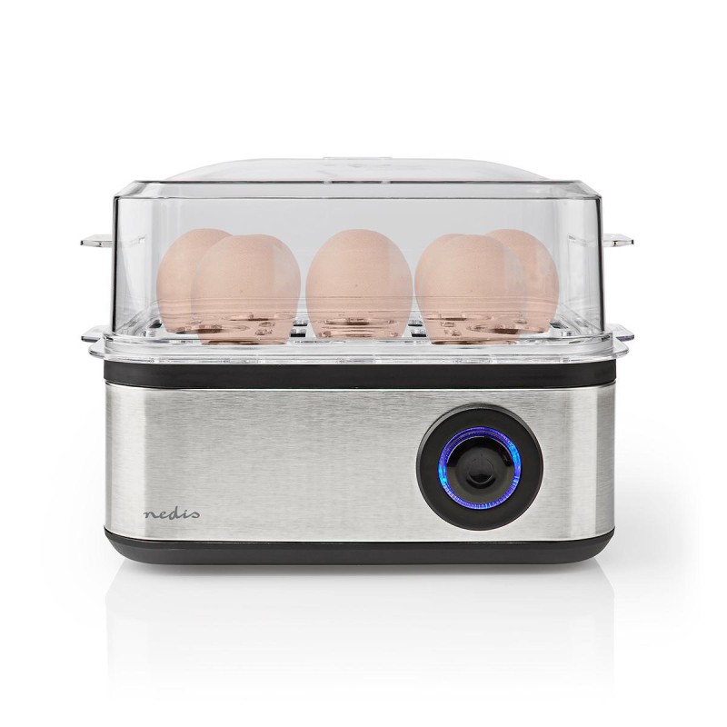 Cuiseur à oeufs électrique 500W Gris Inox / Noir Capacité 8 oeufs NEDIS