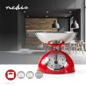 Balance de cuisine Retro Rouge Analogique Bol amovible acier 5kg Fonction Tare NEDIS