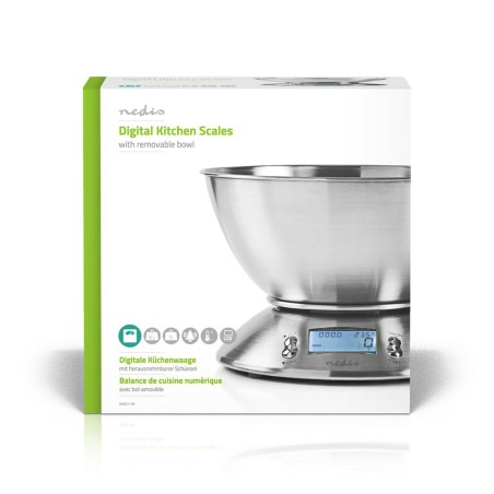 Balance de cuisine Numérique Ecran LCD Acier Bol amovible 5kg NEDIS