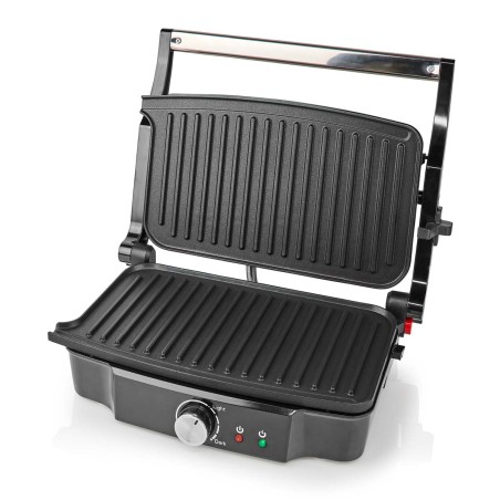 Grill de contact 1500W Sandwiches Pannini Grillades Plaque Anti-adhésive Poignée froide NEDIS