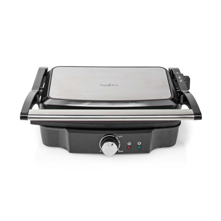 Grill de contact 1500W Sandwiches Pannini Grillades Plaque Anti-adhésive Poignée froide NEDIS