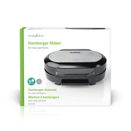 Appareil à Hamburger électrique 1000W 10.5Cm Revêtement anti adhésif NEDIS