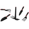 Kit 5 outils de jardin Serfouette - Plantoir large - Plantoir fin - Mini fourche 3 dents - Rateau 3 dents BRIXO
