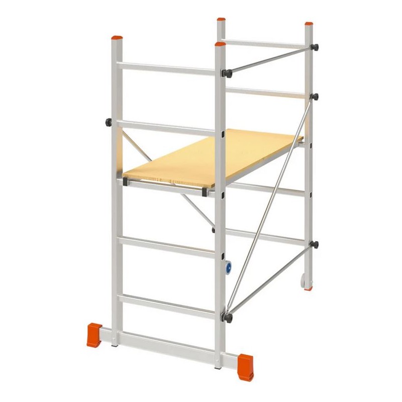 Echafaudage de travail Hauteur travail 2.85m Plateau 110 x 40 cm Aluminium Charge 120Kg BRIXO