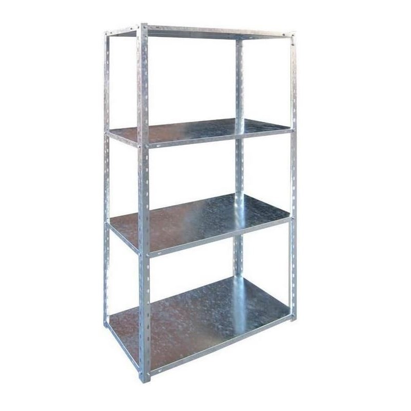 Etagère 4 tablettes L75xP30xH150 cm Acier zingué Résistance 40kg BRIXO