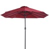 Parasol de terrasse double Rouge Bordeaux 4.50 x 2.65 x H 2.40 Toile polyester TWIN KZ GARDEN