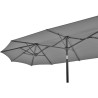 Parasol de jardin double Gris 4.50 x 2.65 x H 2.40 Toile polyester TWIN KZ GARDEN
