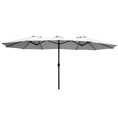 Parasol de jardin double Gris 4.50 x 2.65 x H 2.40 Toile polyester TWIN KZ GARDEN