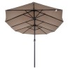 Parasol de terrasse double Marron Taupe 4.50 x 2.65 x H 2.40 Toile polyester TWIN KZ GARDEN