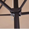 Parasol de terrasse double Marron Taupe 4.50 x 2.65 x H 2.40 Toile polyester TWIN KZ GARDEN