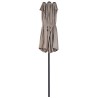 Parasol de terrasse double Marron Taupe 4.50 x 2.65 x H 2.40 Toile polyester TWIN KZ GARDEN