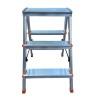 Escabeau 3 marches Marche-pied Aluminium Charge 125 kg Pliable Pieds anti-dérapants BRIXO