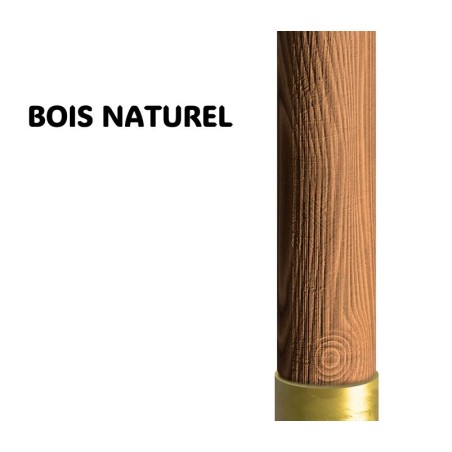 Parasol de jardin 3m x 3m Forme Carrée Blanc Ecru avec bordure de 50 mm Mat bois naturel KZ GARDEN