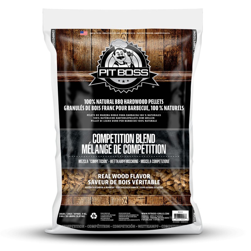 Sac de pellets alimentaire 9 kg granulés pour barbecue Mélange Compétition PIT BOSS