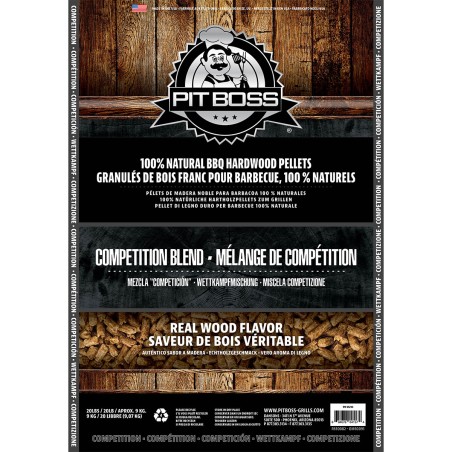 Sac de pellets alimentaire 9 kg granulés pour barbecue Mélange Compétition PIT BOSS