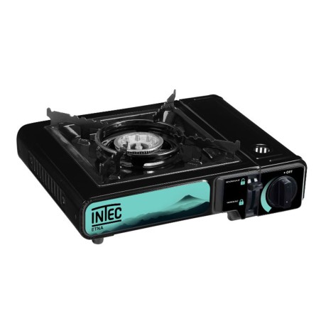 Réchaud à gaz portable 2200W Etna + Plaque Grill Barbecue Camping Allumage Piezo Mallette INTEC