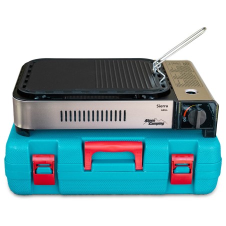 Barbecue grill Plancha gaz 2100W Piezo Haute Qualité + Mallette de transport ALPEN