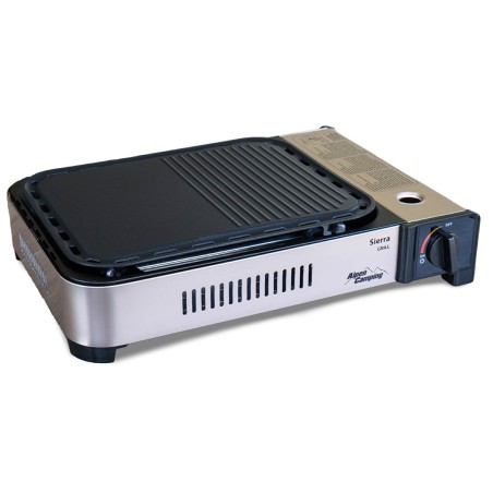 Barbecue grill Plancha gaz 2100W Piezo Haute Qualité + Mallette de transport ALPEN
