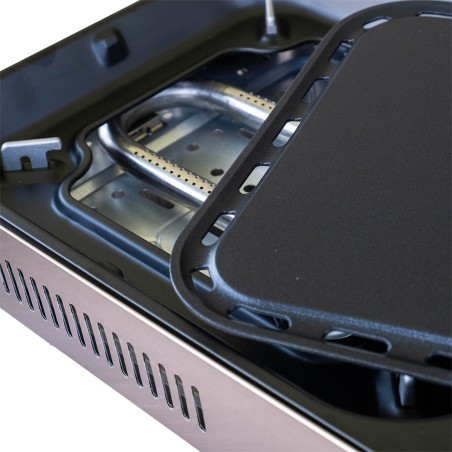 Barbecue grill Plancha gaz 2100W Piezo Haute Qualité + Mallette de transport ALPEN