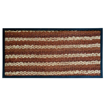 Tapis d'extérieur Paillasson Fibre de coco 50 x 100 cm Rayé Marron/Beige Épaisseur 6mm INTEC