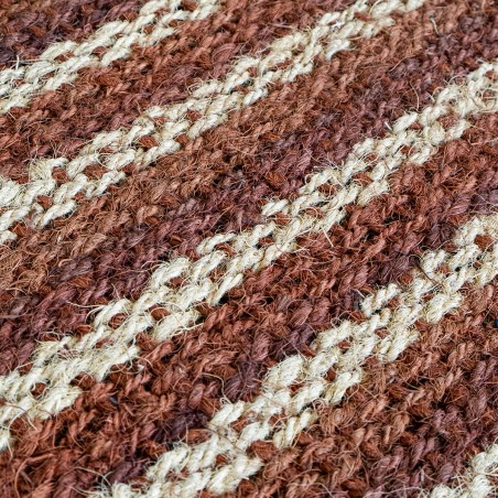 Tapis d'extérieur Paillasson Fibre de coco 50 x 100 cm Rayé Marron/Beige Épaisseur 6mm INTEC